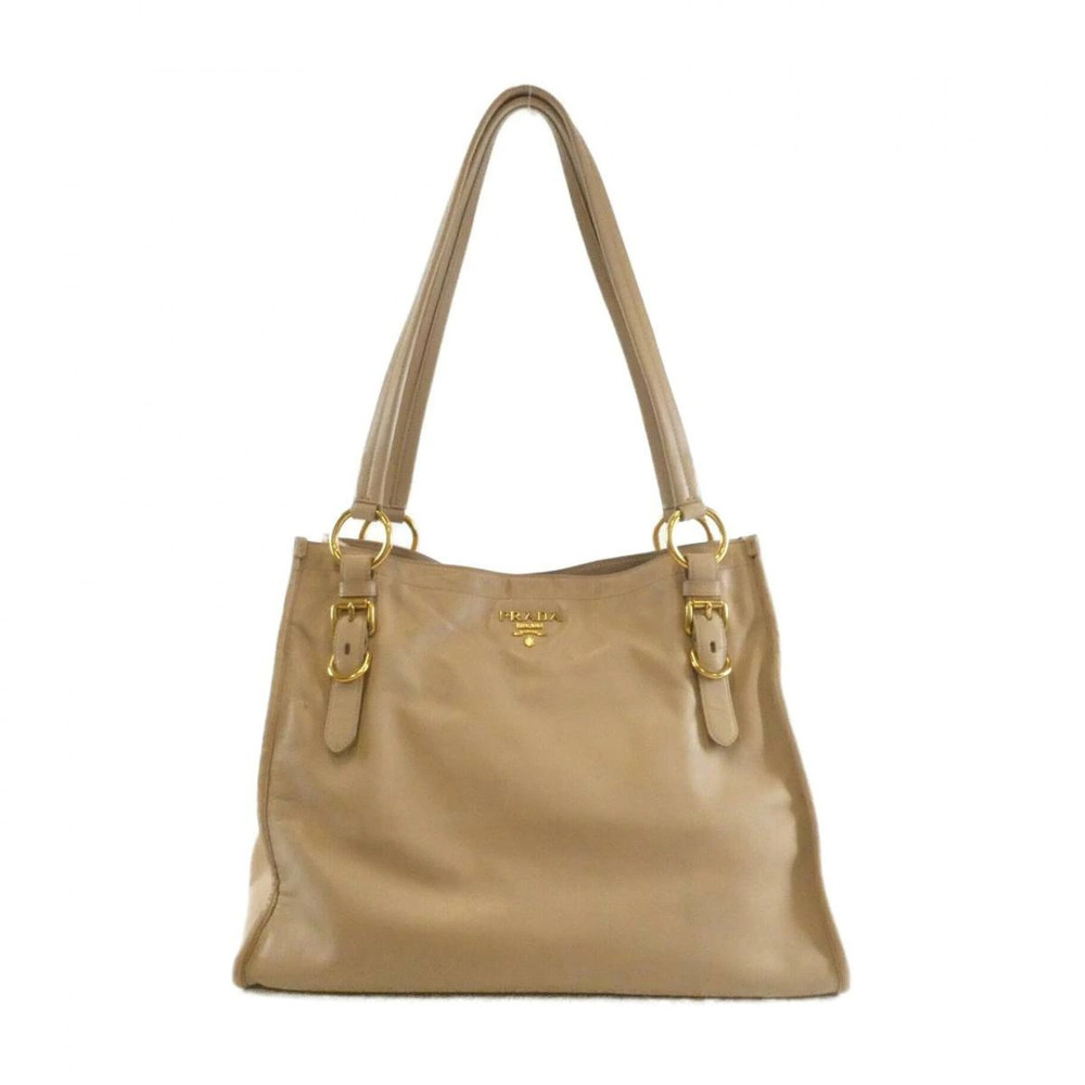 Prada shoulder bag Vitello Daino grained leather camel Brown buckle